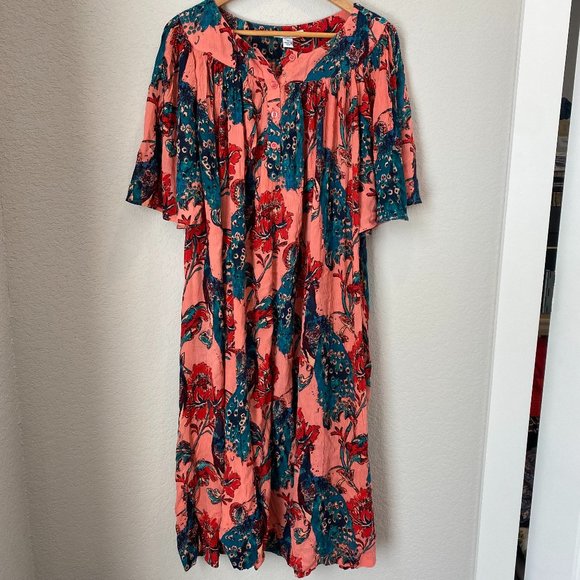 Go Softly Dresses Nwt Go Softly Patio Womens Midi Pink Blue Floral